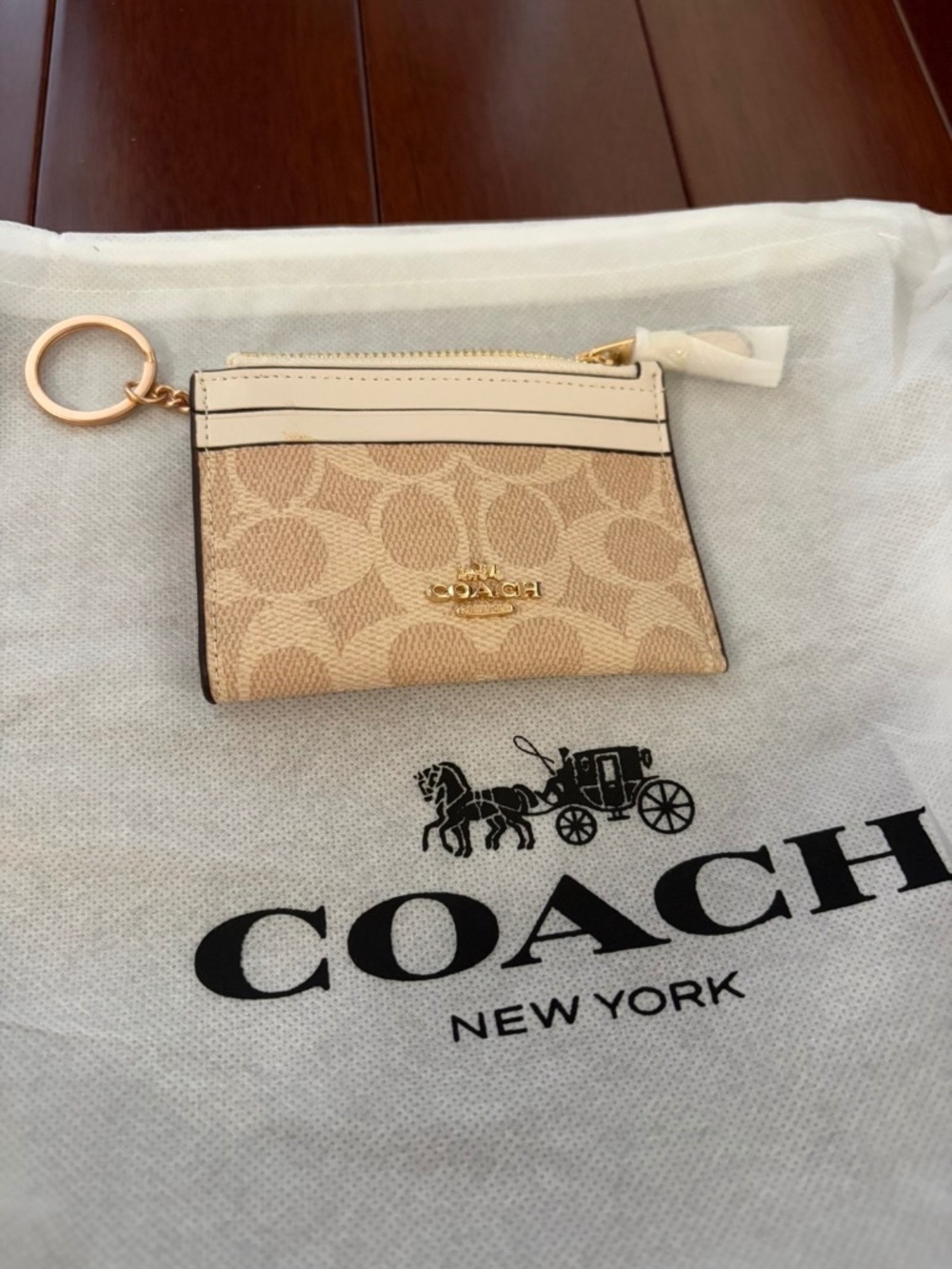 Coach Mini Skinny ID Case in signature Canvas